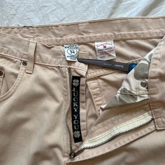 Vintage cream colored Lucky Brand USA Made pants Men’s 34x32 - Picture 5 of 8